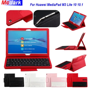 

Leather Tablet Case For Huawei MediaPad M3 Lite 10 BAH-W09 BAH-AL00 10.1'' 2-in-1 Detachable Wireless WiFi Bluetooth Keyboard
