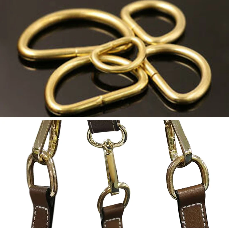 10* Buckles Brass D Ring Buckle Heavy Duty Handbag Leather Bag Purse