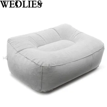 

Train Flight Travel Inflatable Foot Rest Pillow Portable Pad Mat Footrest Pillow Home Outdoor Foot Relief Cushion PVC Gray