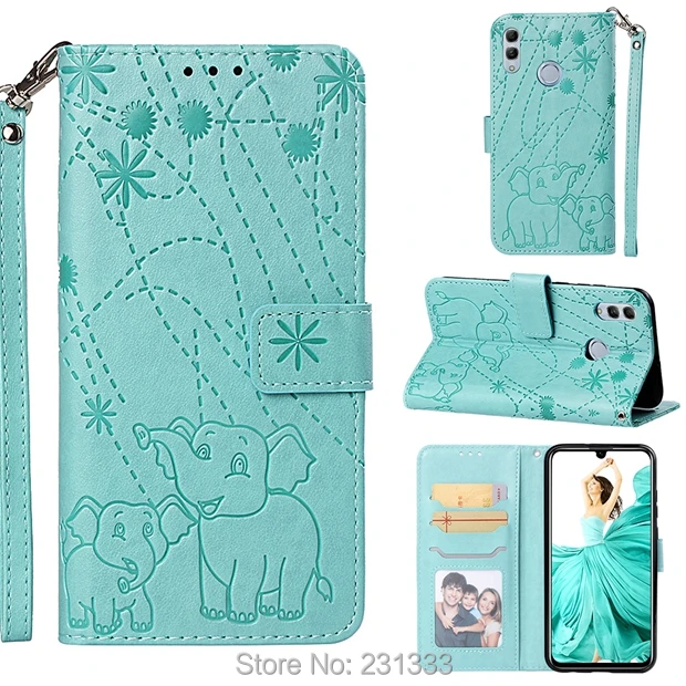 

C-ku Elephant Wallet Leather Pouch Case For Huawei Enjoy 7 Honor 10 LITE 8A 8X 7C 8C 7A Nova 4 3I Y5 2018 Stand Card Cover 50pcs