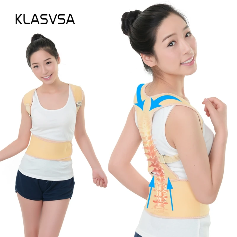 

KLASVSA Adjustable Magnet Back Orthopedic Belt Men Women Shoulder Corset For The Back Posture Corrector Braces Supports Bandage