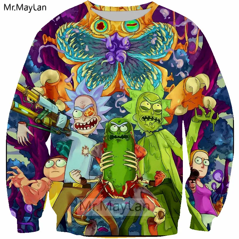 New Design Ricky and Morty 3D Print Gothic Sweatshirts Men/women Modis Streetwear Crewneck Hoodies Boys Hipster Fashion Clothing