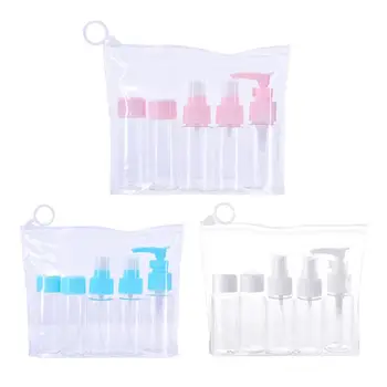 

5pcs/set Makeup Set Travel Bottle Cosmetic Bottles Set Spray Pipette Travel Size In Bag With Label Sticker 3 Colors