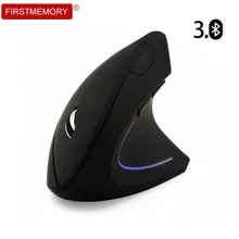 Беспроводная компьютерная мышь с Bluetooth, вертикальная, эргономичная, оптическая, USB, игровая, Mause, 1600 dpi, регулируемая, с подсветкой, для ПК, ноутбука