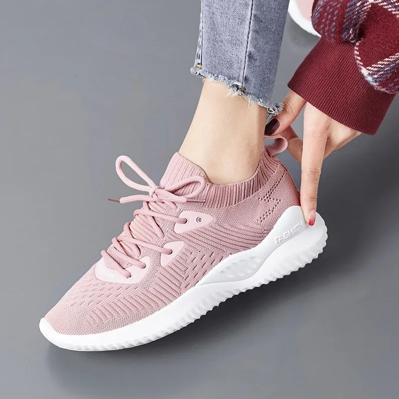 

Lace-up Light Running Shoes For Women Sports Workout Breathable Damping Slip-on Sneakers Female Casual Shoes Outdoor Sneakers