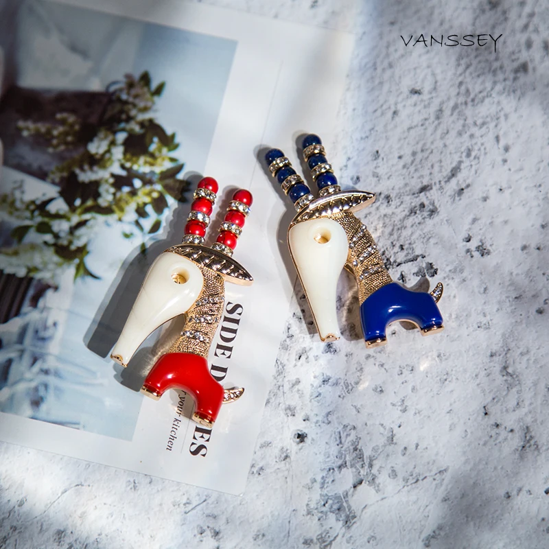 Женская Винтажная брошь в форме жирафа vansey стразы из смолы ручной работы