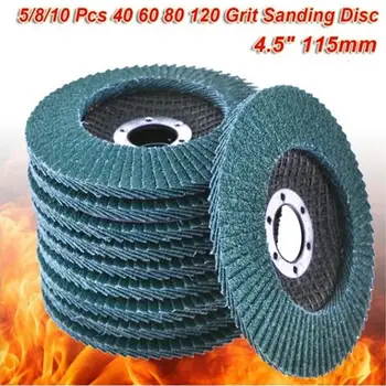

2019 New 10pcs Professional Flap Discs 115mm 4.5 Sanding Discs 40/60/80/120 Grit Grinding Wheels Blades Angle Grinder