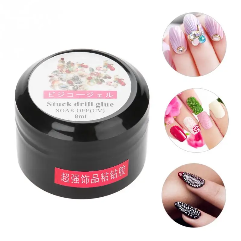 

8ml Super Sticky UV Gel Nail Polish Glue Glitter Crystal Adhesives Manicure Clear Gel Nails Crafts Decor Tools
