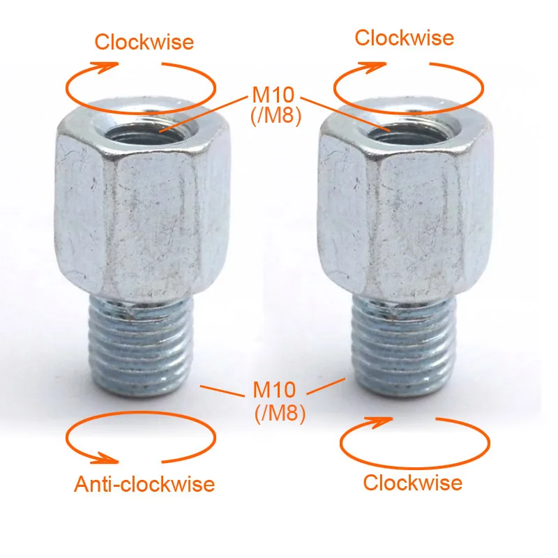 

Pair Scooter Motorcycle Rear Mirror Adapters M10 10MM M8 8MM 6MM Clockwise Anti-clockwise Right Left hand thread Changing Screw