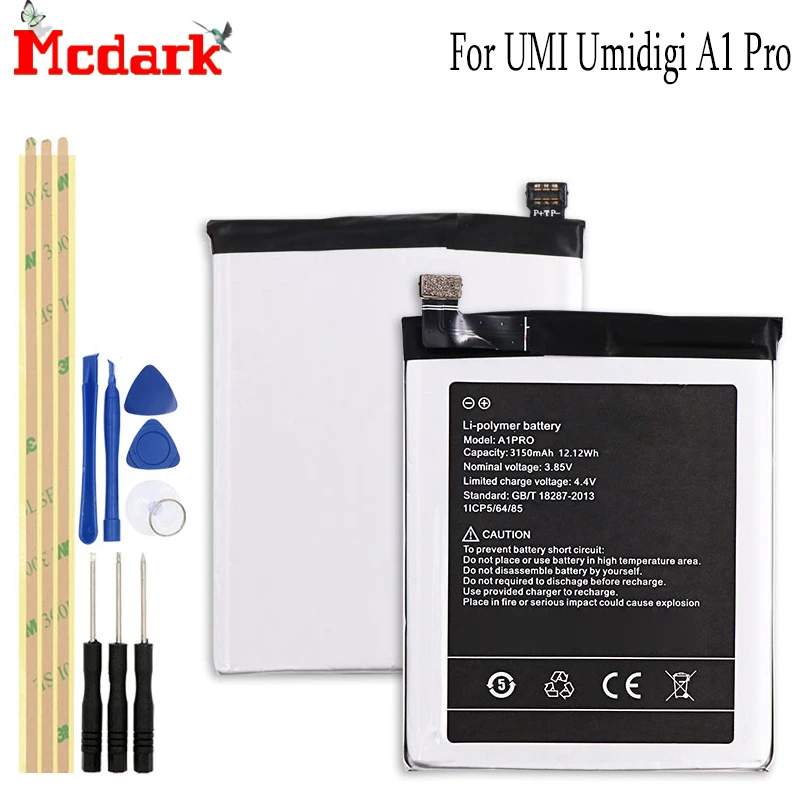 Запасной аккумулятор Mcdark для UMI Umidigi A1 Pro Высококачественная батарея большой
