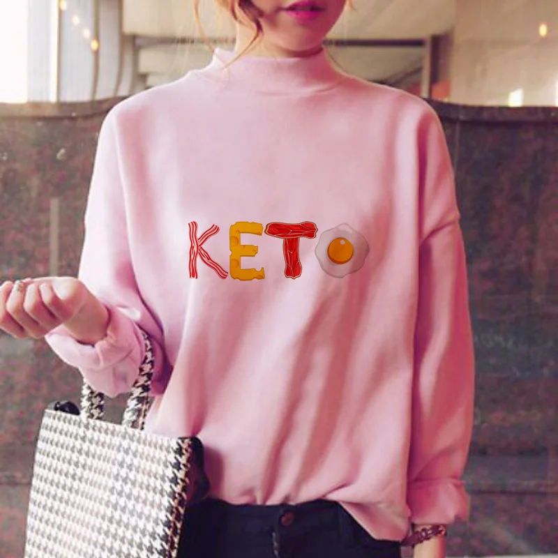 

keto diet hoodies women sweatshirt female korean style winter warm warm hood harajuku fashion winter pink hood