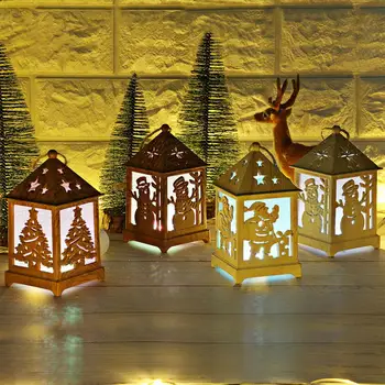 

7 Colors Changing LED Cabin Snow House Christmas Ornaments Light for Home Chalet Hotel Bar Xmas Tree Christmas Decorations