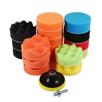 

19 Pcs 3" Sponge Buff Polishing Pad Set For Car Polisher & Waxing(M10 Drill Adapter)