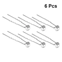 6 шт. u-образные заколки для волос сплав заколка для волос свадебные хрустальные заколки для волос