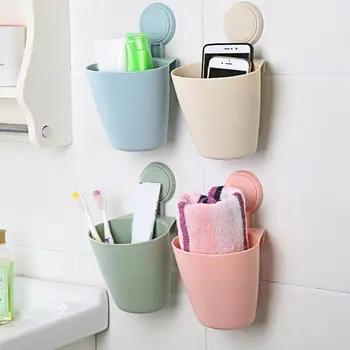 

Toothbrush Holder Toothpaste Storage Racks Wall Mounted Suction Cup Storage Rack Bathroom Car Traceless Storage Bucket