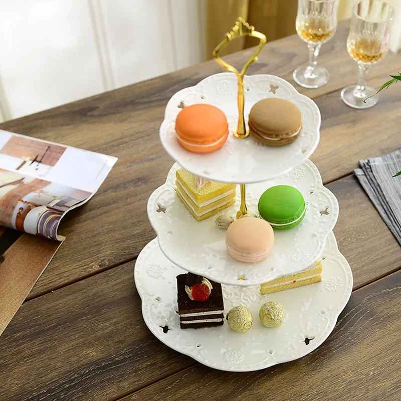 

2/3-Tier Cake Stand Cupcake Plate Stand Birthday Wedding Party Dessert Vegetable Storage Rack Food Holder (Plate Not Included)