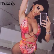 Розовый бразильский Леопардовый цельный купальный костюм бретелька монокини сексуальные с высоким вырезом, бикини Пуш-Ап купальный костюм цельные костюмы купальный костюм