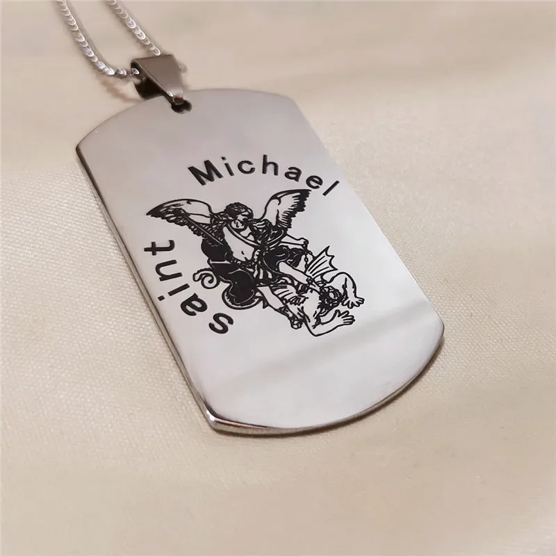 Колье с овальной подвеской Saint Michael Pewter ювелирные изделия из нержавеющей стали