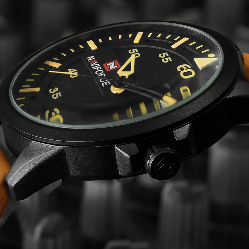 NAVIFORCE Luxury Brand Men Army Military Watches Men's Quartz Date Clock Man Leather Strap Sports W
