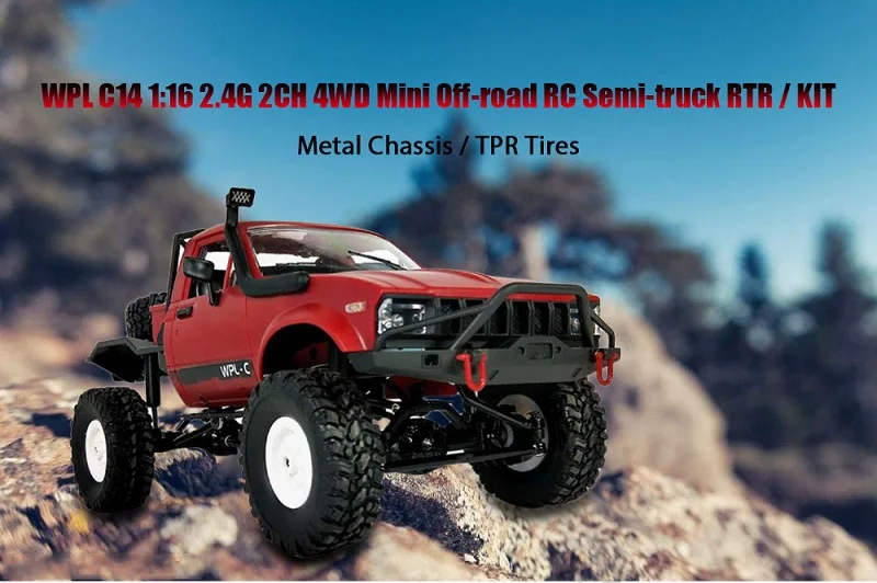 WPL C14 1:16 2 4G 2CH 4WD мини внедорожник RC автомобиль игрушка с металлическим шасси/TPR