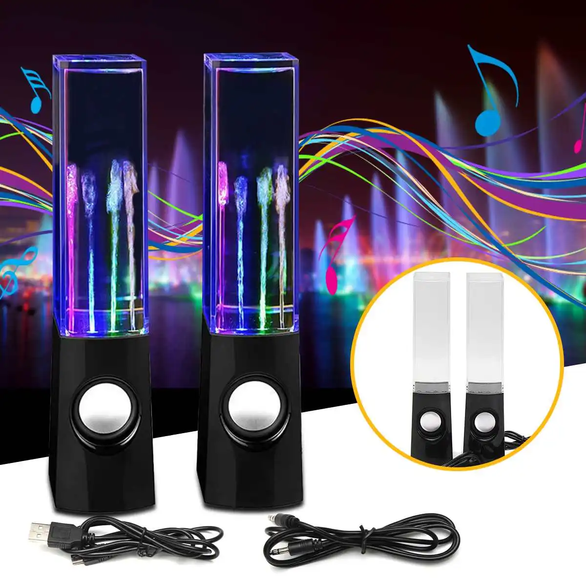 

Multicolor LED Light Jets Fountain Speakers Dancing Water Speaker Water Spring Music Dancing Show