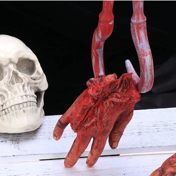

2PCS Chopped Human Parts Set Terror Props Broken Hand Broken Foot for Halloween Human Parts Prank Hands Prop