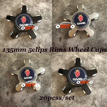 

Car Wheels center Covers Label 20pcs 135mm 5clips Auto emblem Logo Badge For SAAB 9-3 9-5 93 95 BJ SCS Car Rim wheel hub caps