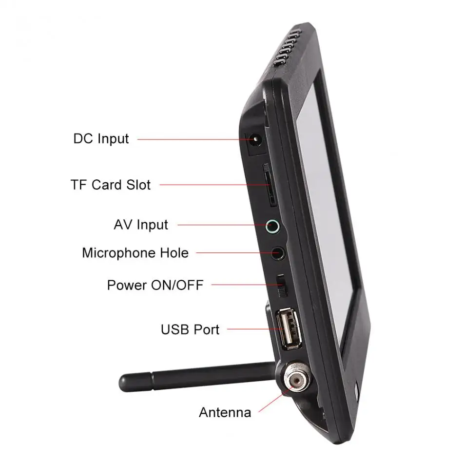 LEADSTAR портативный ATSC 7 дюймов 16:9 цифровой телевизор TFT светодиодный 1080P HD HDMI видео плеер ТВ Портативный