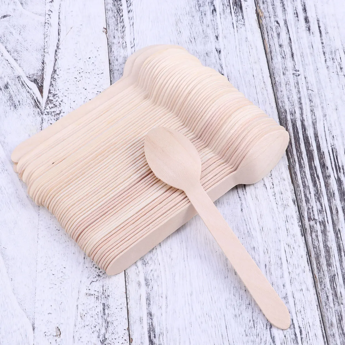 100 шт 160 мм деревянные ложки экологически чистые одноразовые натуральные деревянные ложки для посуды биоразлагаемые ложки для кухонного ресторана