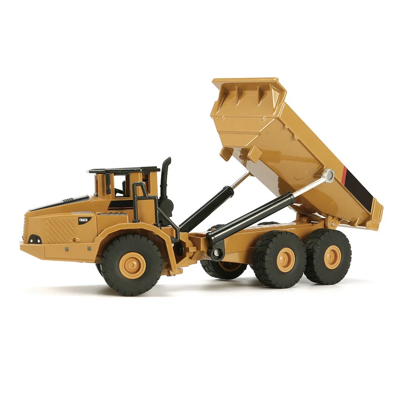

1:50 Alloy Articulated Dump Truck Model Toy High Imitation Alloy Engineering Vehicle Model Metal Diecast Truck Free Shipping