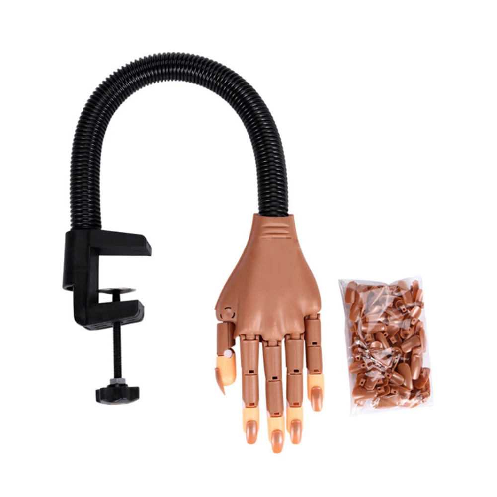 

Practice Hand 100pcs Nail Tips Nail Art Adjustable False Fake Model Hand DIY Manicure Tool Nail Display Manicure Supply Makeup