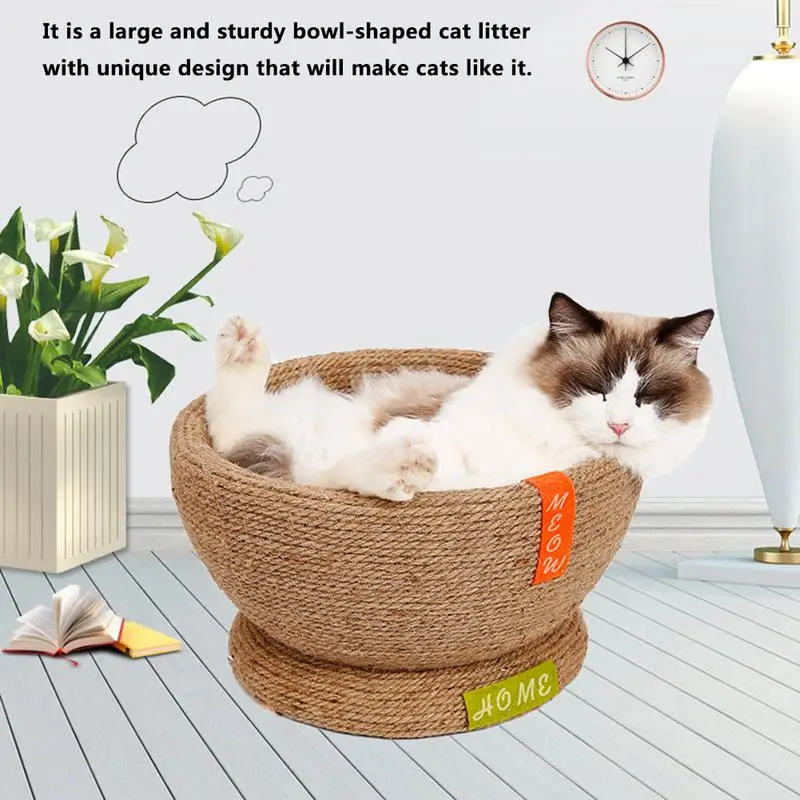 

Large Cat Scratch Board Cat Litter Bowl Type Sisal Cat Grab Column Table DIY Personalized Stickers Sleeping Claws Cat House
