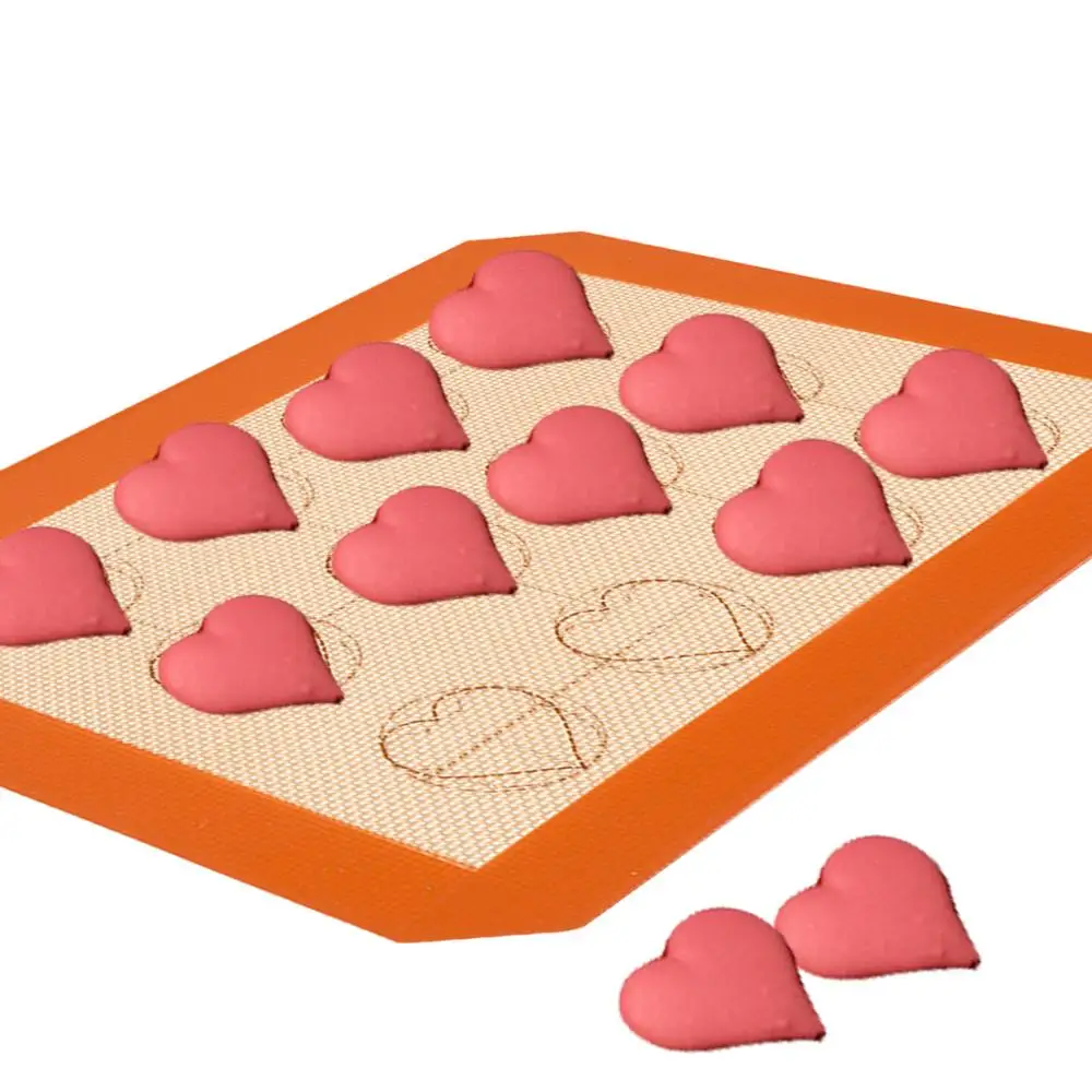 Bluedrop silicone baking mats macaron baking sheets non stick oven liner food grade sugar sheet for quarter size pan 21x29.5cm