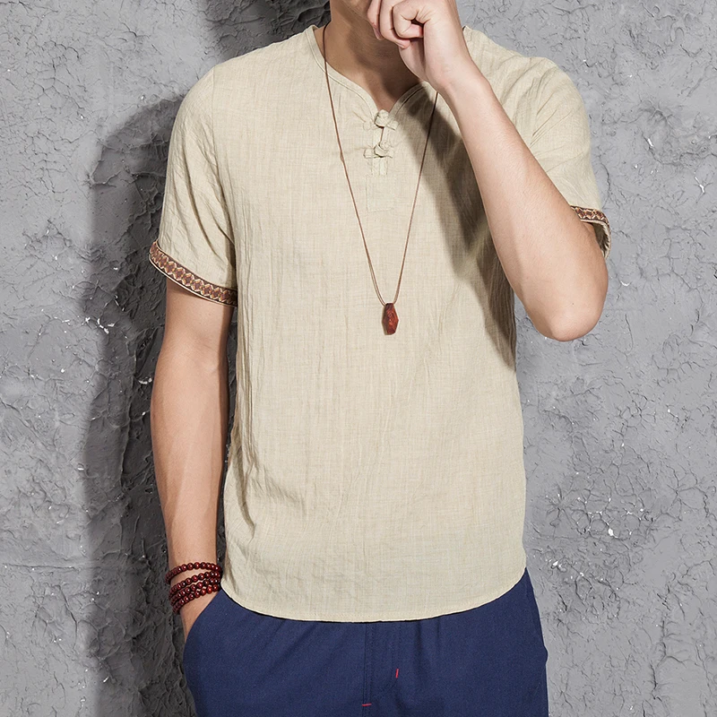 2019 الصيف جديد الرجال قميص الأزياء الصينية نمط الكتان صالح سليم عارضة قصيرة الأكمام قميص Camisa الاجتماعية الأعمال اللباس قمصان 2019 الصيف جديد الرجال قميص الأزياء الصينية نمط الكتان صالح سليم عارضة قصيرة الأكمام قميص Camisa الاجتماعية الأعمال اللباس قمصان