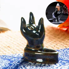 Ручной работы черные глянцевые курильница с держателем конусный с обратным потоком офисное украшение для дома гостиная украшение ладан держатель