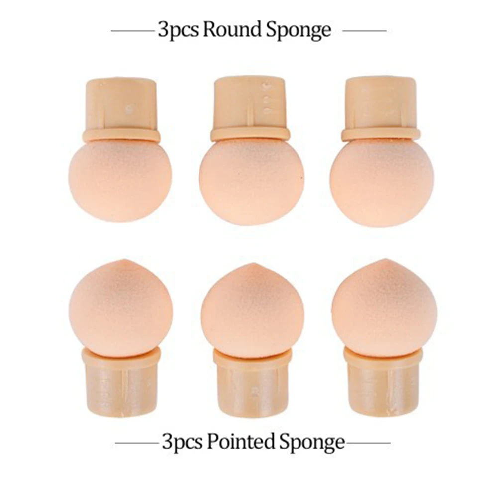 

Reusable Sponge Stippling Blooming Professional Printing Replaceable Gradient Colorful Brush Draw UV Gel Handle 6pcs
