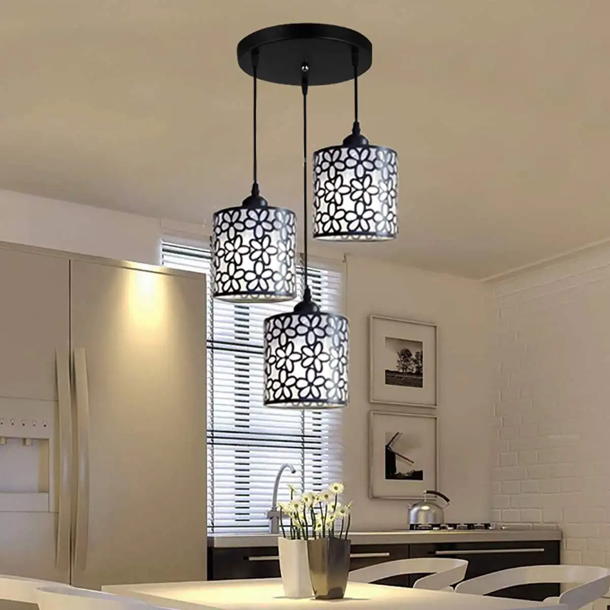  Modern Nordic LED Pendant Lights Fixtures iron Hollow Out Hanging Pendant Lamp Home Decoration for  - 32993207674