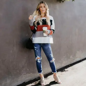 

Women Winter Warm Sweater Long Sleeve Knitted Sweater Jumper Pullover Top Blouse