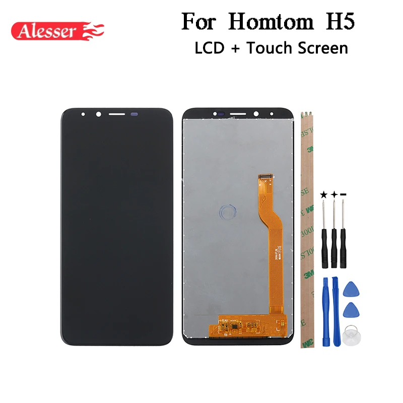

Alesser For Homtom H5 LCD Display and Touch Screen 5.7" Assembly With Tools and Tape Tested For Homtom H5 LCD Phone Accessories