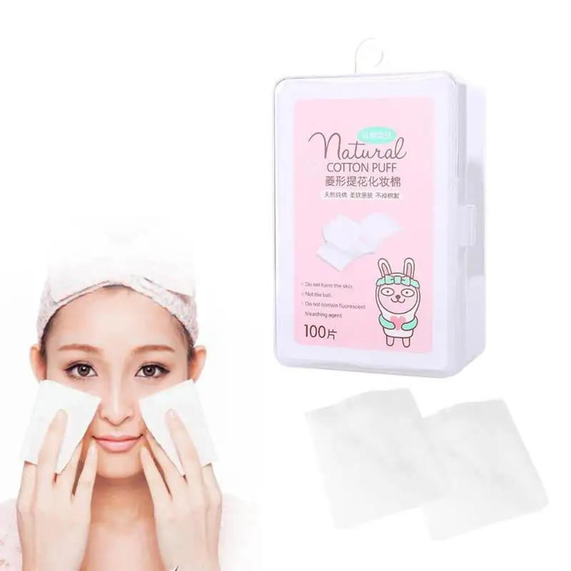 

100pcs Beauty Wipes Pads Cotton Cleansing Remover Makeup Polish Facial Cleaner Wipes Lint Women Beauty Skin Care Tools