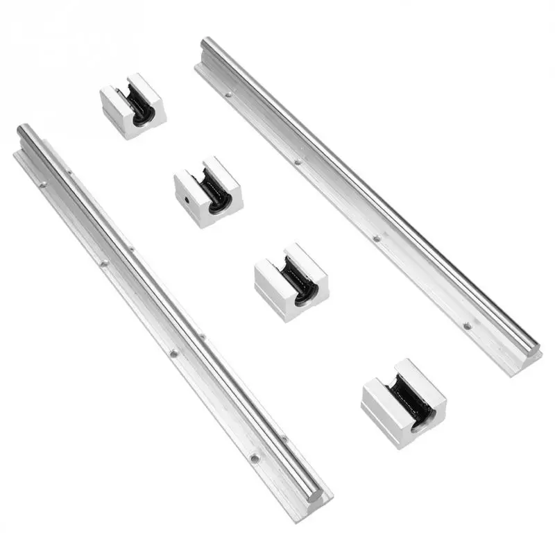 

Hot 2Pcs SBR12-400mm 12mm Linear Slide Rail Shaft 4Pcs SBR12UU Bearing Block for DIY CNC Routers Mills Lathes