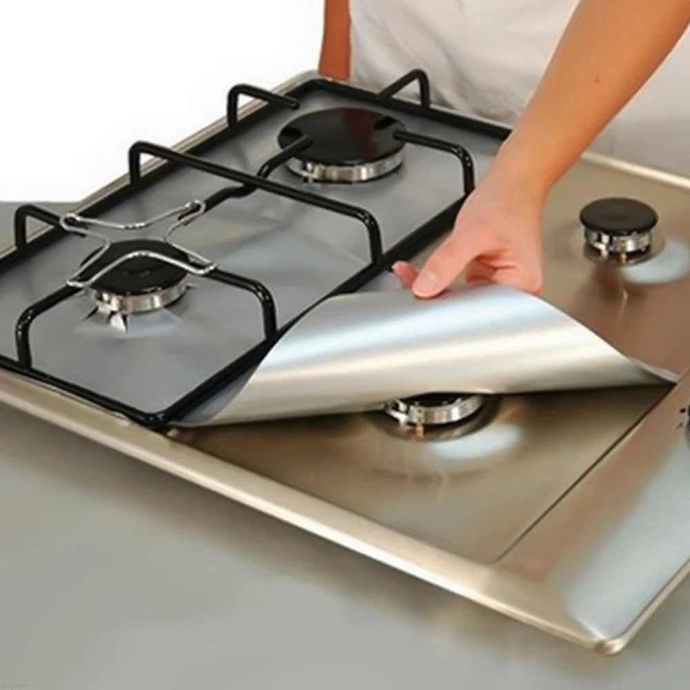 

1pc Non-stick Reusable Gas Hob Protector Removable Easy-clean Foil Gas Hob Protect Liner Cover Adjustable To Any Gas Hop 3