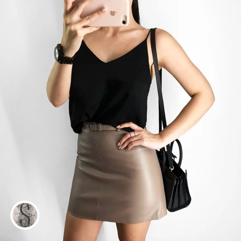 

2018 Autumn Winter High Waist Pu Leather Skirt Korean Fashion Cute A-line Mini Skirt Harajuku Streetwear Black Falda Saia