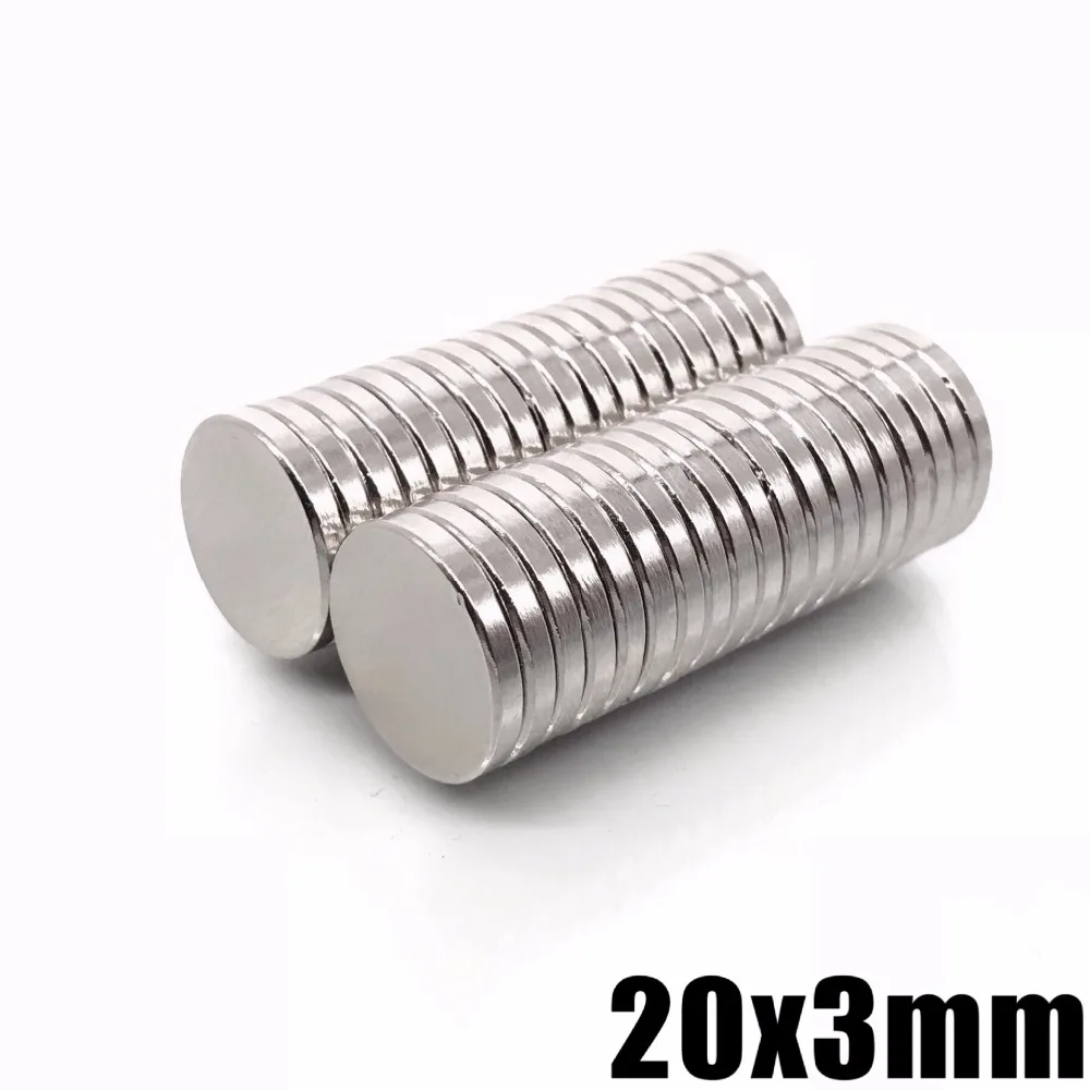 

10pcs 20 x 3mm N35 Mini Super Strong Rare Earth Fridge Permanet Magnet 20x3 Small Round Neodymium Magnet 20*3