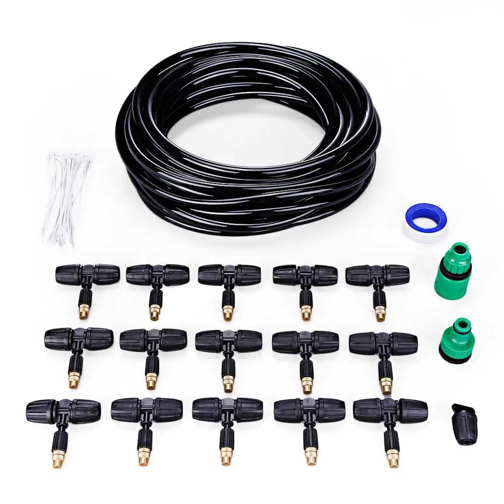 Adjustable Lock Copper Micro Nozzle Sprinkler System Kit For Flower Bed