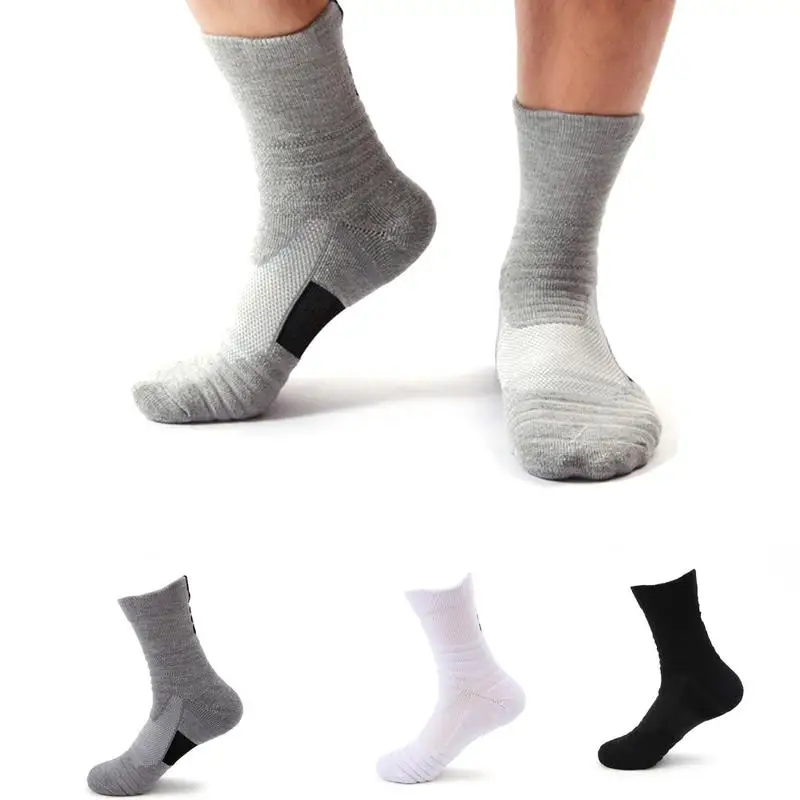 Outdoor Sport Men Knee High Sports Socks Discontinuous Pile Loop Sweat Absorbent NonSlip Basketball Socks Badminton Running