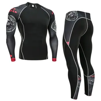 Winter Thermal Underwear Set Men s Sportswear Running Training Warm Base Layer Compression Tights Jogging Suit