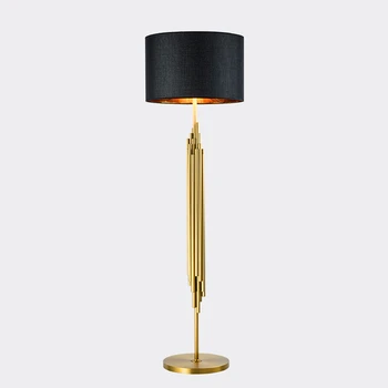 

Nordic Luxury Led Floor Lamp American Living Room Floor Lights Loft Art Neo-classical Brushed Titanium Gold Standing Lamps Avize
