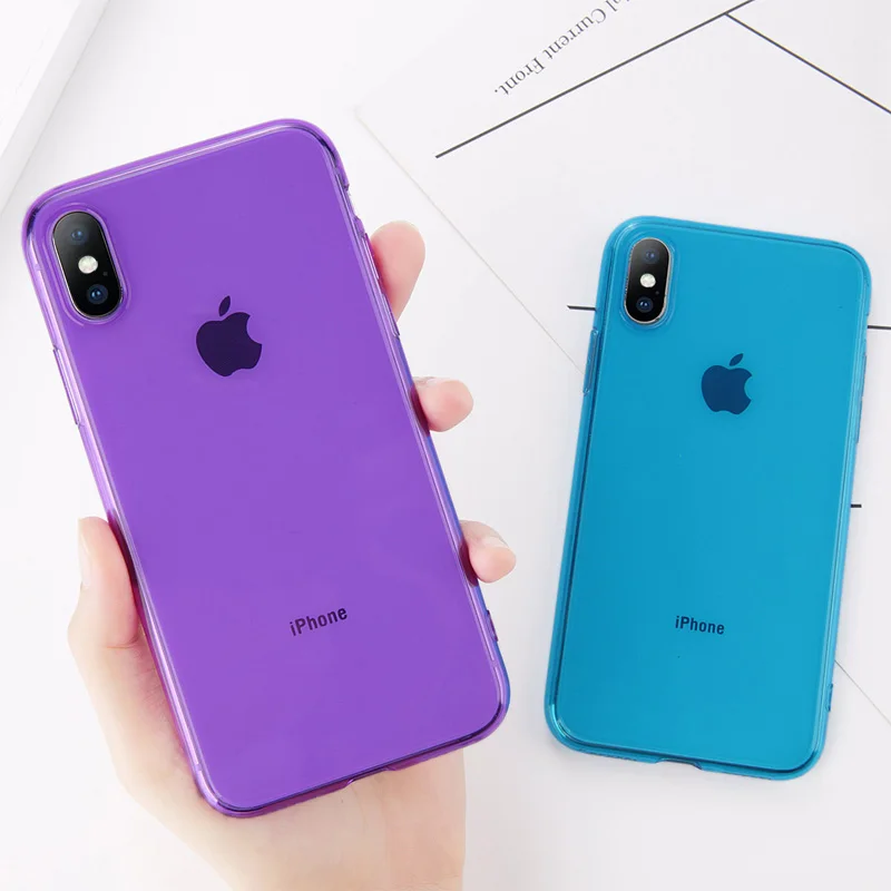 Fundas de teléfono transparentes Ottwn para iPhone 6X6 S 7 8 Plus funda de silicona suave TPU bonito Color caramelo transparente para fundas de iPhone 8 Fundas de teléfono transparentes Ottwn para iPhone 6X6 S 7 8 Plus funda de silicona suave TPU bonito Color caramelo transparente para fundas de iPhone 8