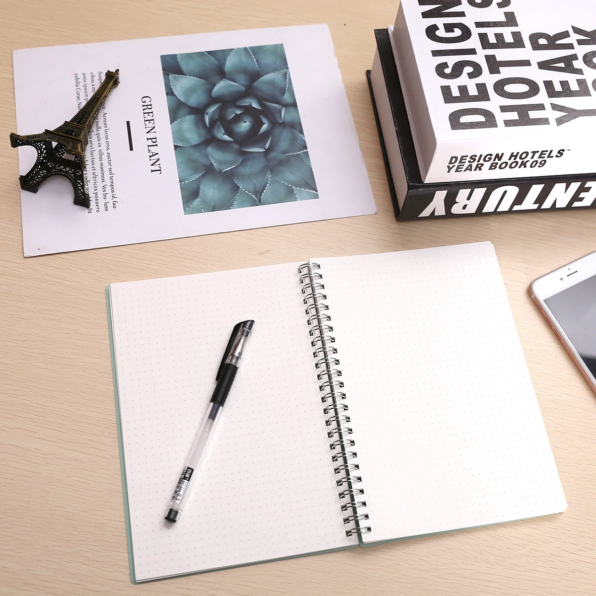 Cute PP Hardcover Notebook Banded Dot Grid Spiral A5 Notebook Stationery Diary Memos for Student School Supply